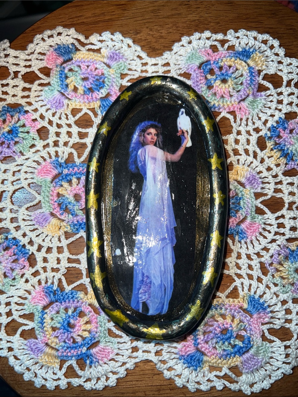 Stevie Nicks handmade ceramic clay dish, made by me!